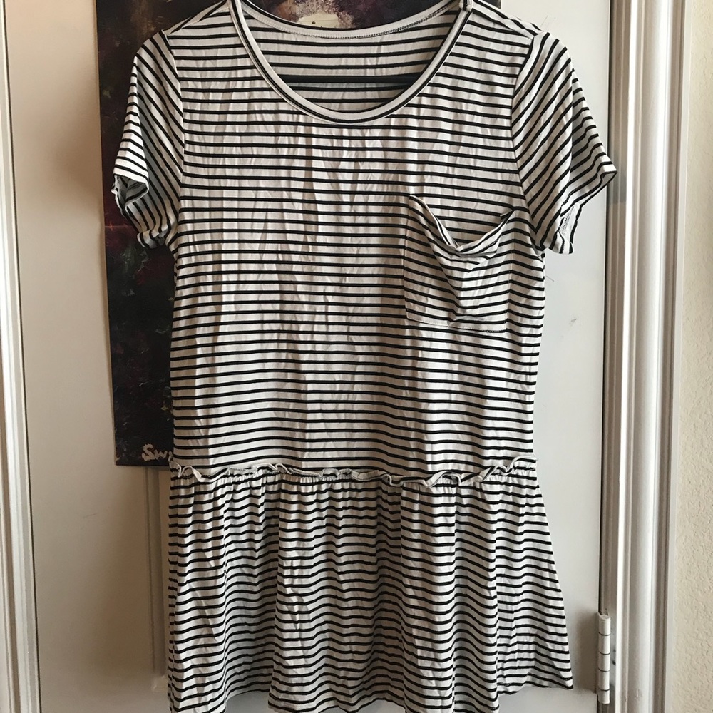 Striped Peplum Top